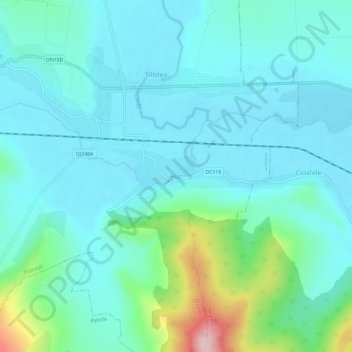 Topografische kaart Huc, hoogte, reliëf