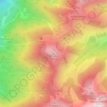 Topografische kaart Setzberg, hoogte, reliëf