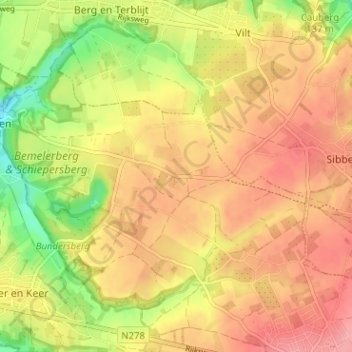 Topografische kaart Wolfshuis, hoogte, reliëf