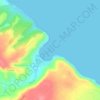 Topografische kaart Moloaʻa Bay, hoogte, reliëf