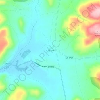 Topografische kaart La Barbolla, hoogte, reliëf