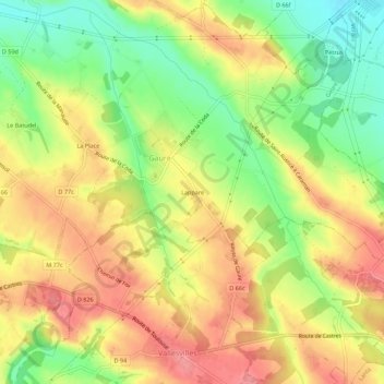 Topografische kaart Lappare, hoogte, reliëf