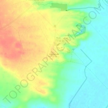 Topografische kaart Las Lomas, hoogte, reliëf