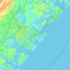 Topografische kaart Wilmington Island, hoogte, reliëf