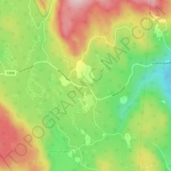 Topografische kaart Spitalen, hoogte, reliëf