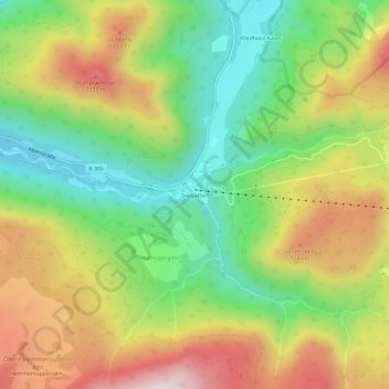 Topografische kaart Seegatterl, hoogte, reliëf