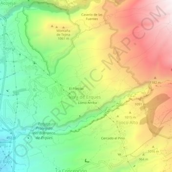 Topografische kaart La Vista, hoogte, reliëf