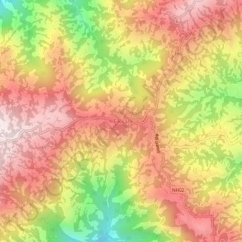 Topografische kaart Fikkal, hoogte, reliëf