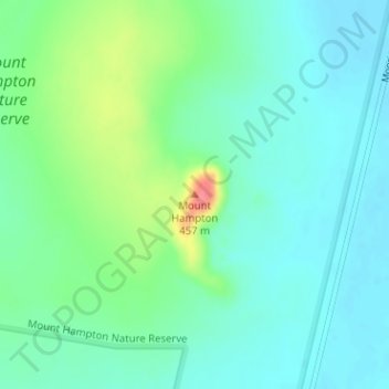 Topografische kaart Mount Hampton, hoogte, reliëf