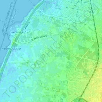 Topografische kaart Horst, hoogte, reliëf