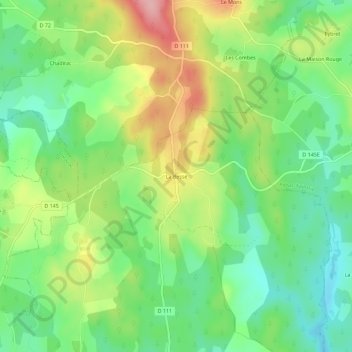 Topografische kaart La Besse, hoogte, reliëf