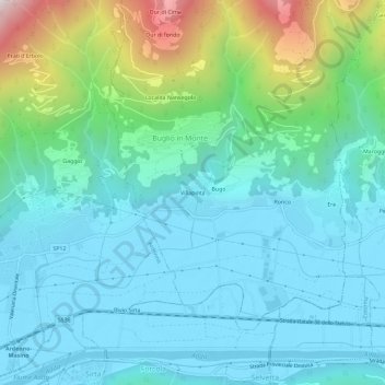 Topografische kaart Villapinta, hoogte, reliëf
