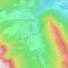 Topografische kaart Les Oches, hoogte, reliëf