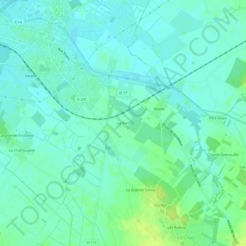 Topografische kaart Le Fort, hoogte, reliëf