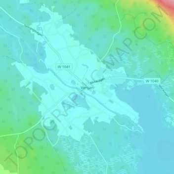 Topografische kaart Venjan, hoogte, reliëf