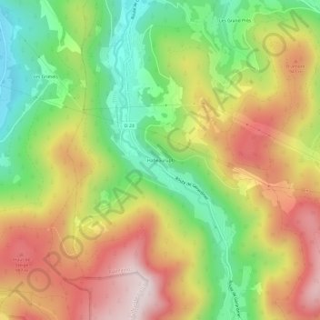 Topografische kaart Habeaurupt, hoogte, reliëf