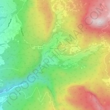 Topografische kaart Ruffré, hoogte, reliëf