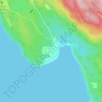 Topografische kaart Gillies Bay, hoogte, reliëf