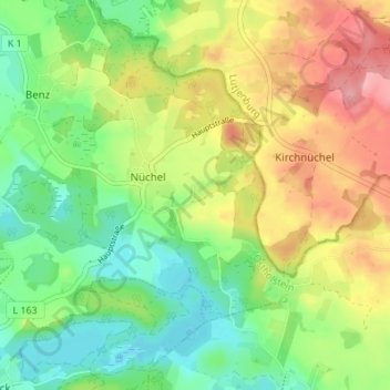 Topografische kaart Dweerbeek, hoogte, reliëf