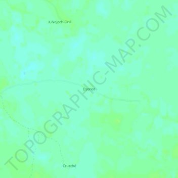 Topografische kaart Dzonot, hoogte, reliëf