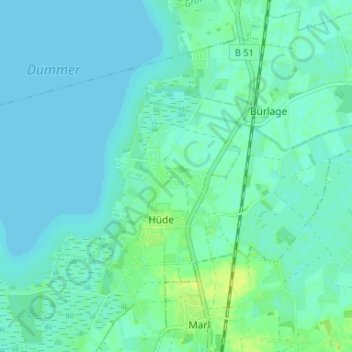 Topografische kaart Sandbrink, hoogte, reliëf