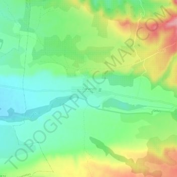 Topografische kaart Zervești, hoogte, reliëf