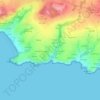 Topografische kaart Rosmadec, hoogte, reliëf