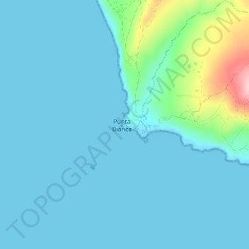 Topografische kaart Punta Bianca, hoogte, reliëf