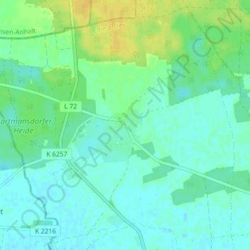 Topografische kaart Stolzenhain, hoogte, reliëf