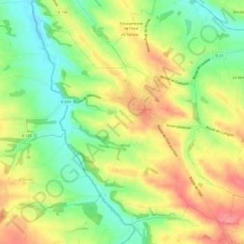 Topografische kaart A Marsanne, hoogte, reliëf
