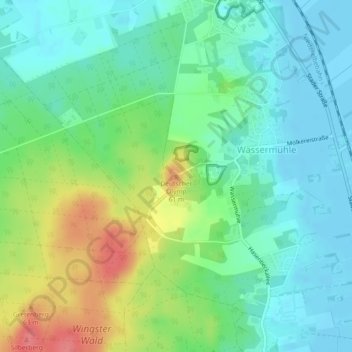 Topografische kaart Deutscher Olymp, hoogte, reliëf
