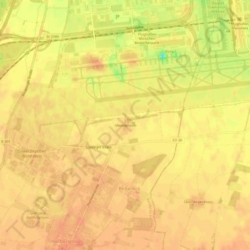 Topografische kaart Mariabrunn, hoogte, reliëf