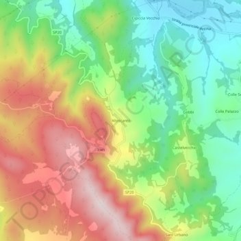 Topografische kaart Altrocanto, hoogte, reliëf