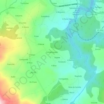 Topografische kaart Camporrapado, hoogte, reliëf