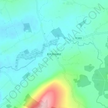 Topografische kaart Kilchreest, hoogte, reliëf