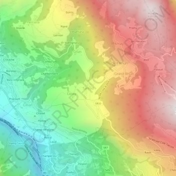 Topografische kaart Salirod, hoogte, reliëf