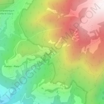 Topografische kaart Erdpyramiden, hoogte, reliëf