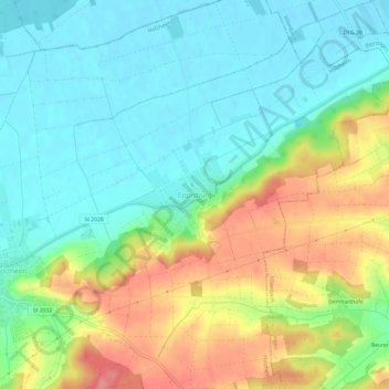 Topografische kaart Eppisburg, hoogte, reliëf