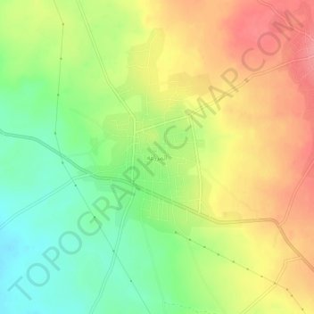 Topografische kaart Al-Mazra'a, hoogte, reliëf