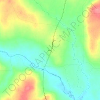 Topografische kaart Acadia, hoogte, reliëf