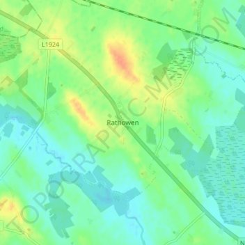 Topografische kaart Rathowen, hoogte, reliëf