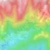 Topografische kaart Le Travers, hoogte, reliëf