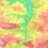 Topografische kaart Flun, hoogte, reliëf