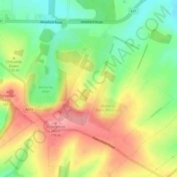 Topografische kaart Temple Valley, hoogte, reliëf