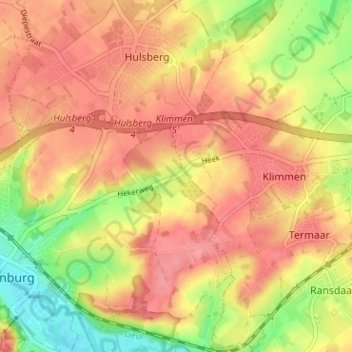 Topografische kaart Heek, hoogte, reliëf