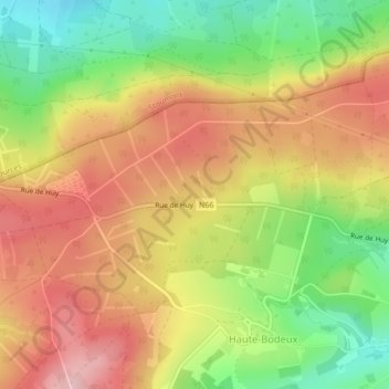 Topografische kaart La Fagne, hoogte, reliëf
