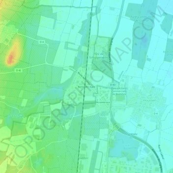 Topografische kaart Bennwihr-Gare, hoogte, reliëf