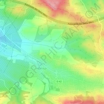 Topografische kaart Lo Moli, hoogte, reliëf