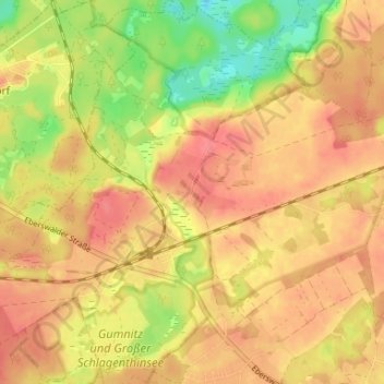 Topografische kaart Dahmsdorf, hoogte, reliëf