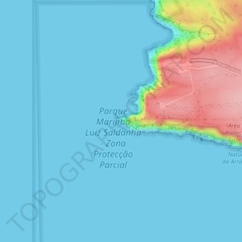 Topografische kaart Cabo Espichel, hoogte, reliëf